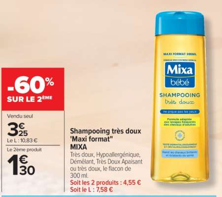 Shampooing très doux 'Maxi format' MIXA