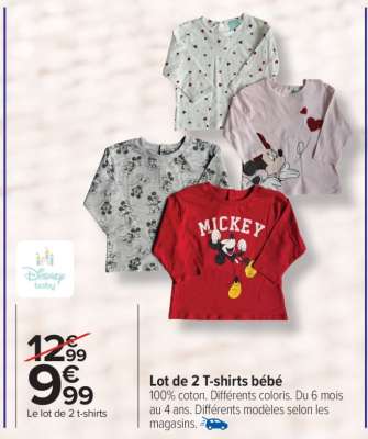 Lot de 2 T-shirts bébé