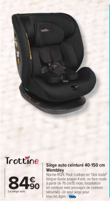 Siège auto ceinturé 40-150 cm Wembley