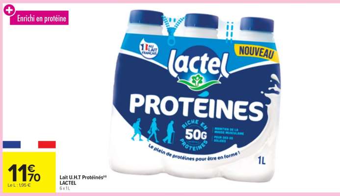 Lait U.H.T Protéines* LACTEL