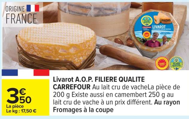 Livarot A.O.P. FILIÈRE QUALITÉ CARREFOUR
