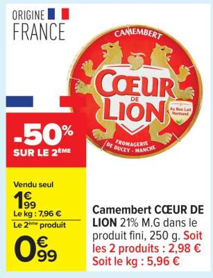 Camembert Coeur De Lion