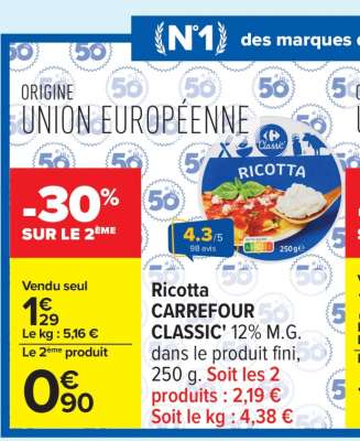 RICOTTA CARREFOUR CLASSIC
