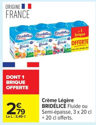 Crème Légère BRIDÉLICE