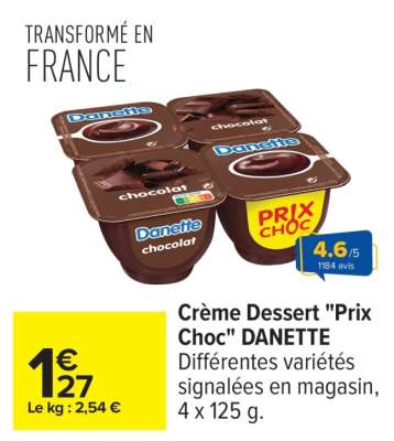 Crème dessert «Prix choc» DANETTE