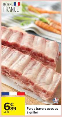 Porc : travers avec os à griller