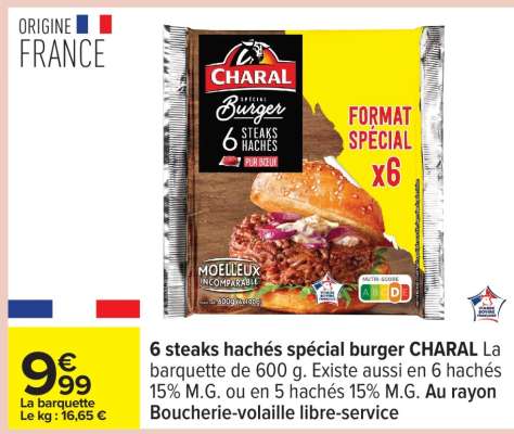 6 steaks hachés spécial burger CHARAL