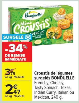 Croustis de légumes surgelés BONDUELLE