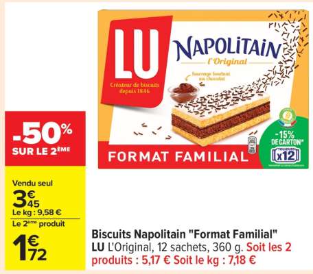 Biscuits Napolitain «Format Familial»
