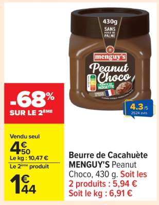 Beurre de Cacahuète MENGUY'S Peanut Choco