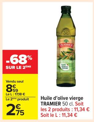 Huile d'olive vierge TRAMIER 50 cl