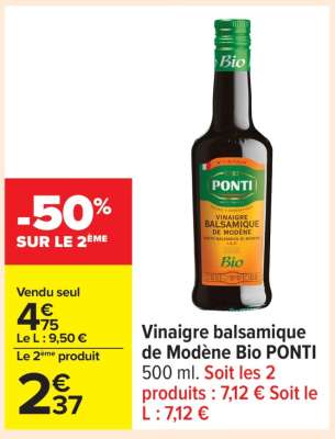 Vinaigre balsamique de Modène Bio PONTI