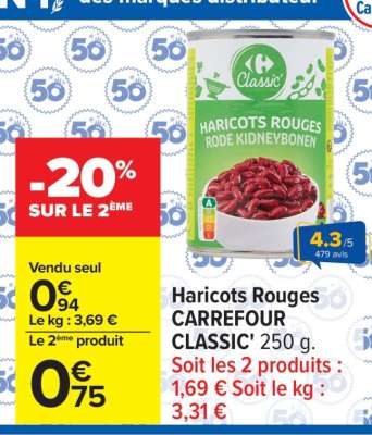 Haricots Rouges CARREFOUR CLASSIC'