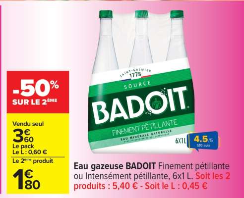 Eau gazeuse BADOIT