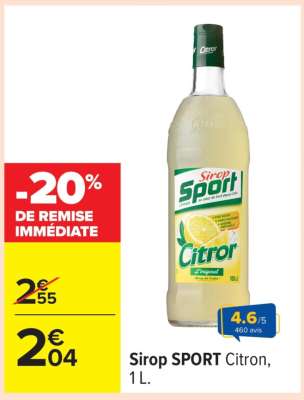 Sirop SPORT Citron, 1 L