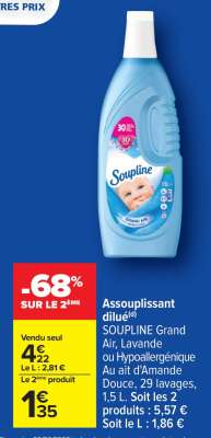 Assouplissant dilué