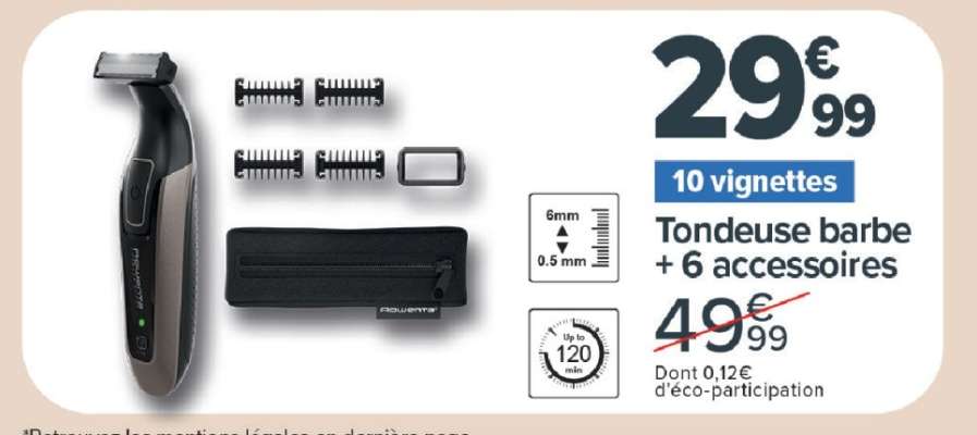 Tondeuse barbe + 6 accessoires