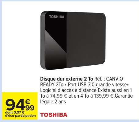 Disque dur externe 2 To