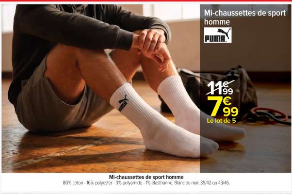 Mi-chaussettes de sport homme
