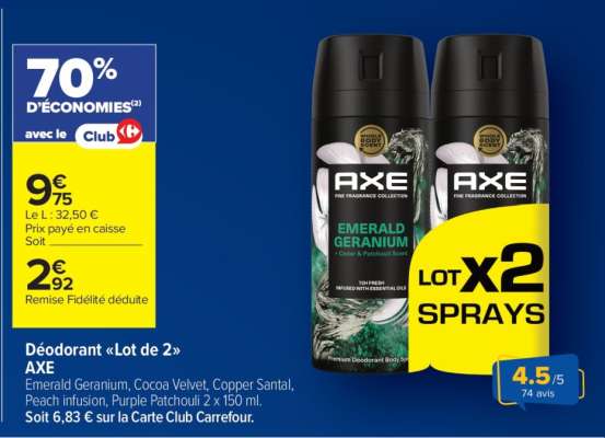 Déodorant «Lot de 2» AXE