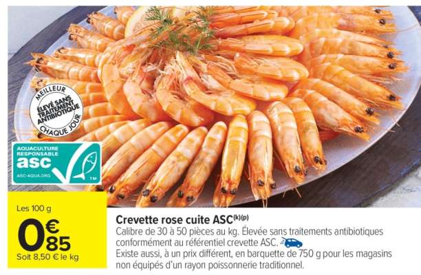Crevette rose cuite ASC