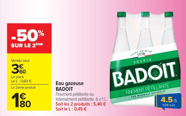 Eau gazeuse BADOIT