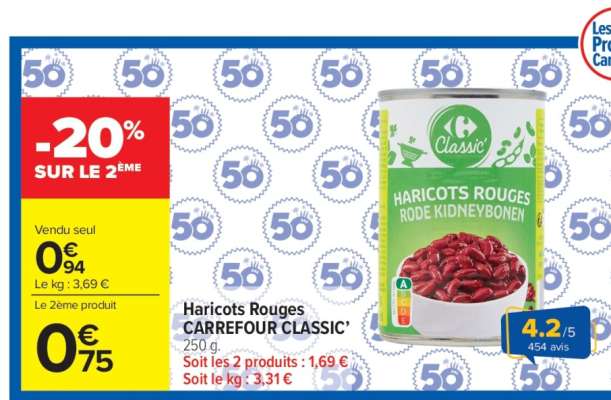 Haricots Rouges CARREFOUR CLASSIC'