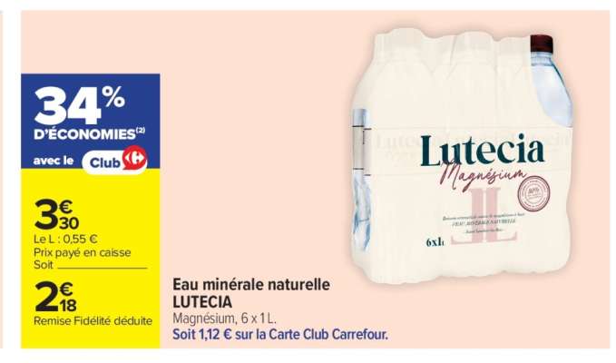 Eau Minérale Naturelle 'Lutécia'