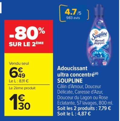 Adoucissant ultra concentré SOUPLINE