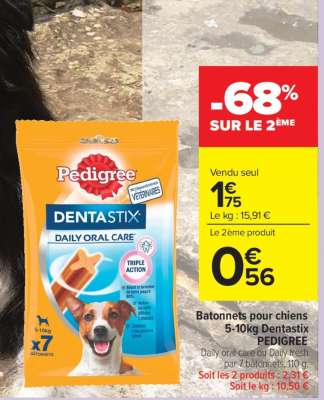 Batonnets pour chiens 5-10kg Dentastix