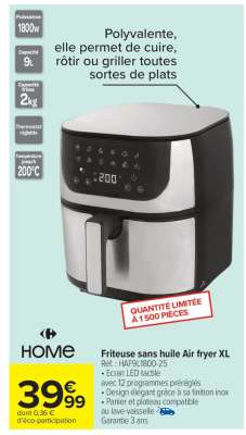 Friteuse sans huile Air fryer XL