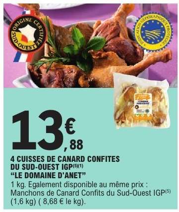 4 Cuisses de Canard Confites du Sud-Ouest IGP
