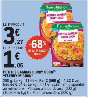 PETITES GAMBAS CURRY COCO "FLEURY MICHON"