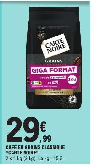 Café en grains classique 'Carte Noire'