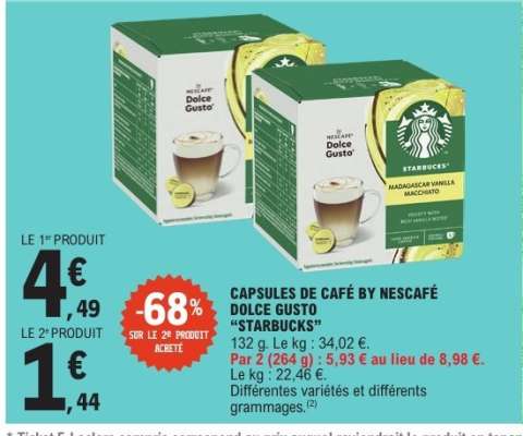 CAPSULES DE CAFÉ BY NESCAFÉ DOLCE GUSTO 'STARBUCKS'