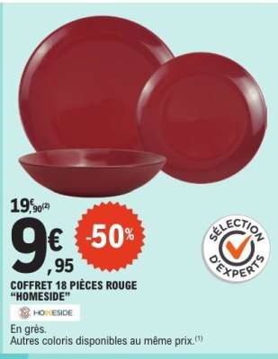 COFFRET 18 PIÈCES ROUGE "HOMESIDE"