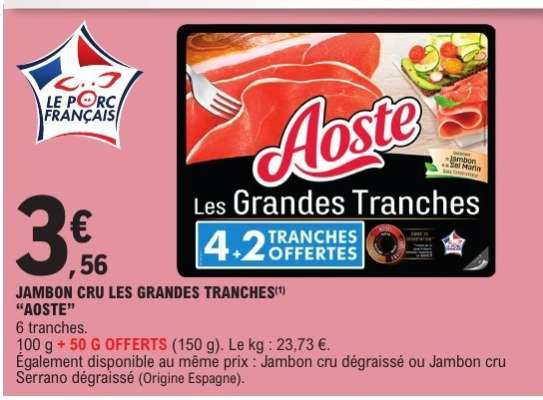 Jambon Cru Les Grandes Tranches Aoste