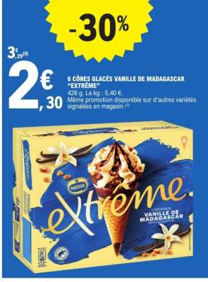 6 CÔNES GLACÉS VANILLE DE MADAGASCAR “EXTRÊME”