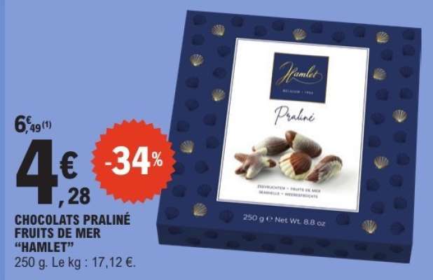 CHOCOLATS PRALINÉ FRUITS DE MER “HAMLET”