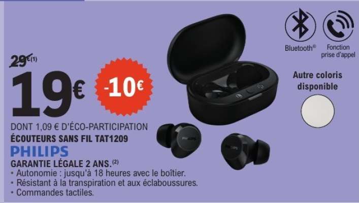 PHILIPS ÉCOUTEURS SANS FIL TAT1209