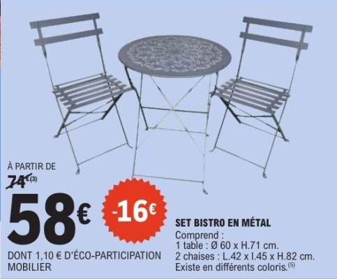 SET BISTRO EN MÉTAL