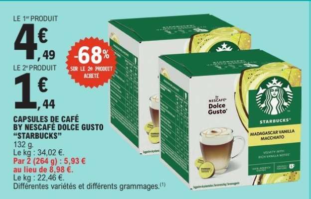CAPSULES DE CAFÉ BY NESCAFÉ DOLCE GUSTO 'STARBUCKS'