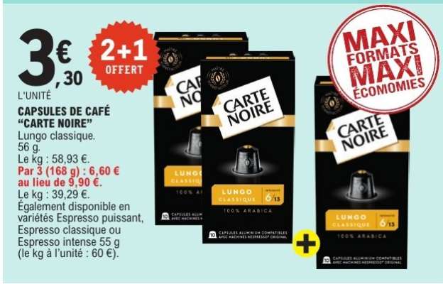 Capsules De Café Carte Noire