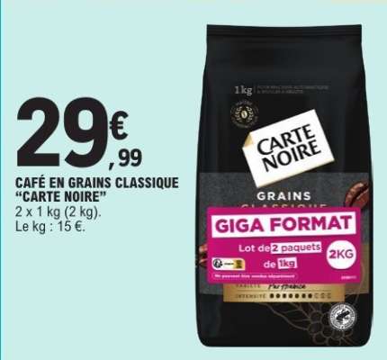 Café en grains classique 'Carte Noire'