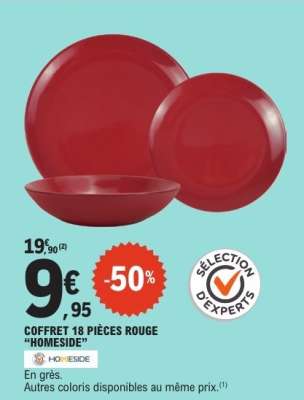 COFFRET 18 PIÈCES ROUGE "HOMESIDE"
