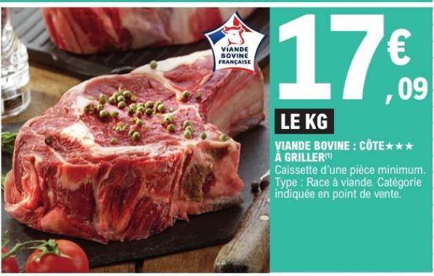 Viande Bovine : Côte à Griller
