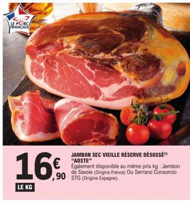 JAMBON SEC VIEILLE RÉSERVE DÉSSOSSÉ “AOSTE”