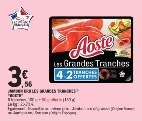 Jambon Cru Les Grandes Tranches Aoste