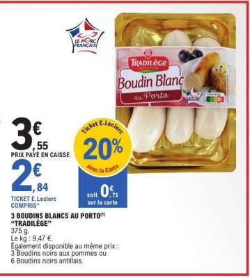 3 Boudins Blancs au Porto 'Tradilège'
