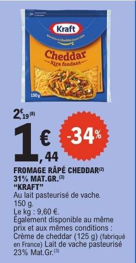 FROMAGE RÂPÉ CHEDDAR